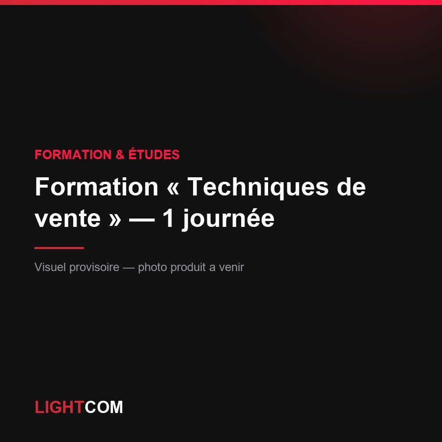 Formation « Techniques de vente » — 1 journée